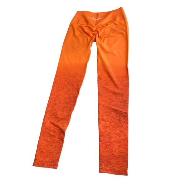 Alphalete Amplify Legging Size M Ombre Strawberry Orange Seamless Scrunch New - Picture 8 of 10